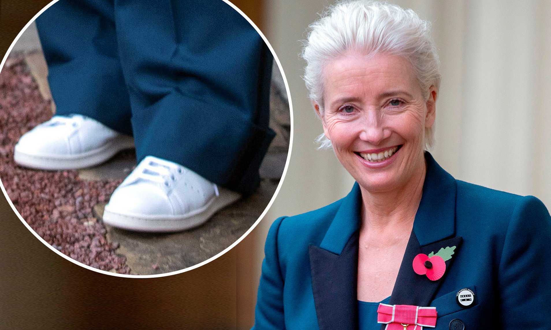 Emma Thompson defied Royal protocol with sneakers at Buckingham Palace