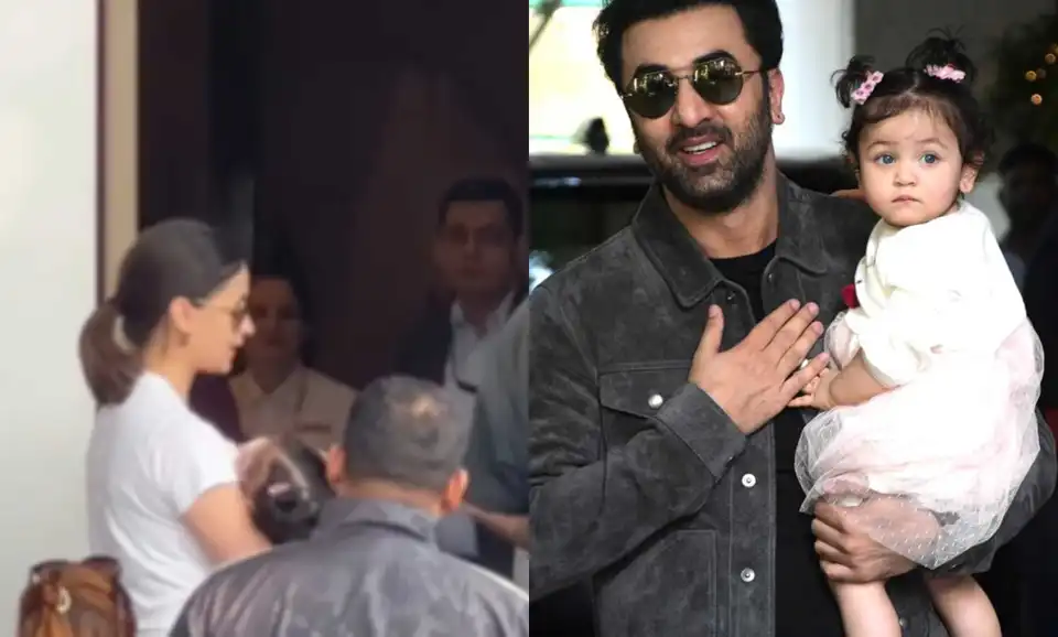 Ranbir Kapoor and Alia Bhatt head off for a family vacay with baby Raha fast asleep in her mommy's arms, watch