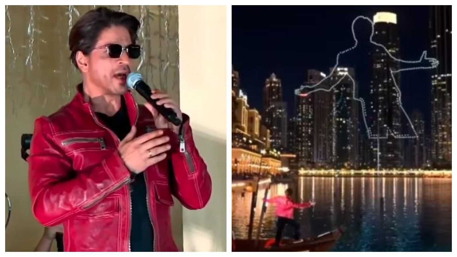 Shah Rukh Khan's iconic pose lights up Dubai sky ahead of Dunki release, Bollywood superstar expresses gratitude to fans