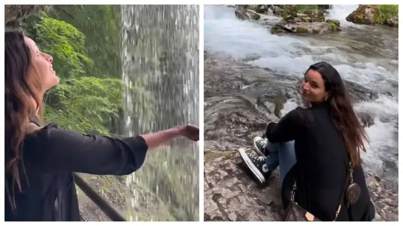 'Animal he kay waha': Triptii Dimri aka Bhabhi 2 enjoys waterfalls in the mountains, netizens have a field day
