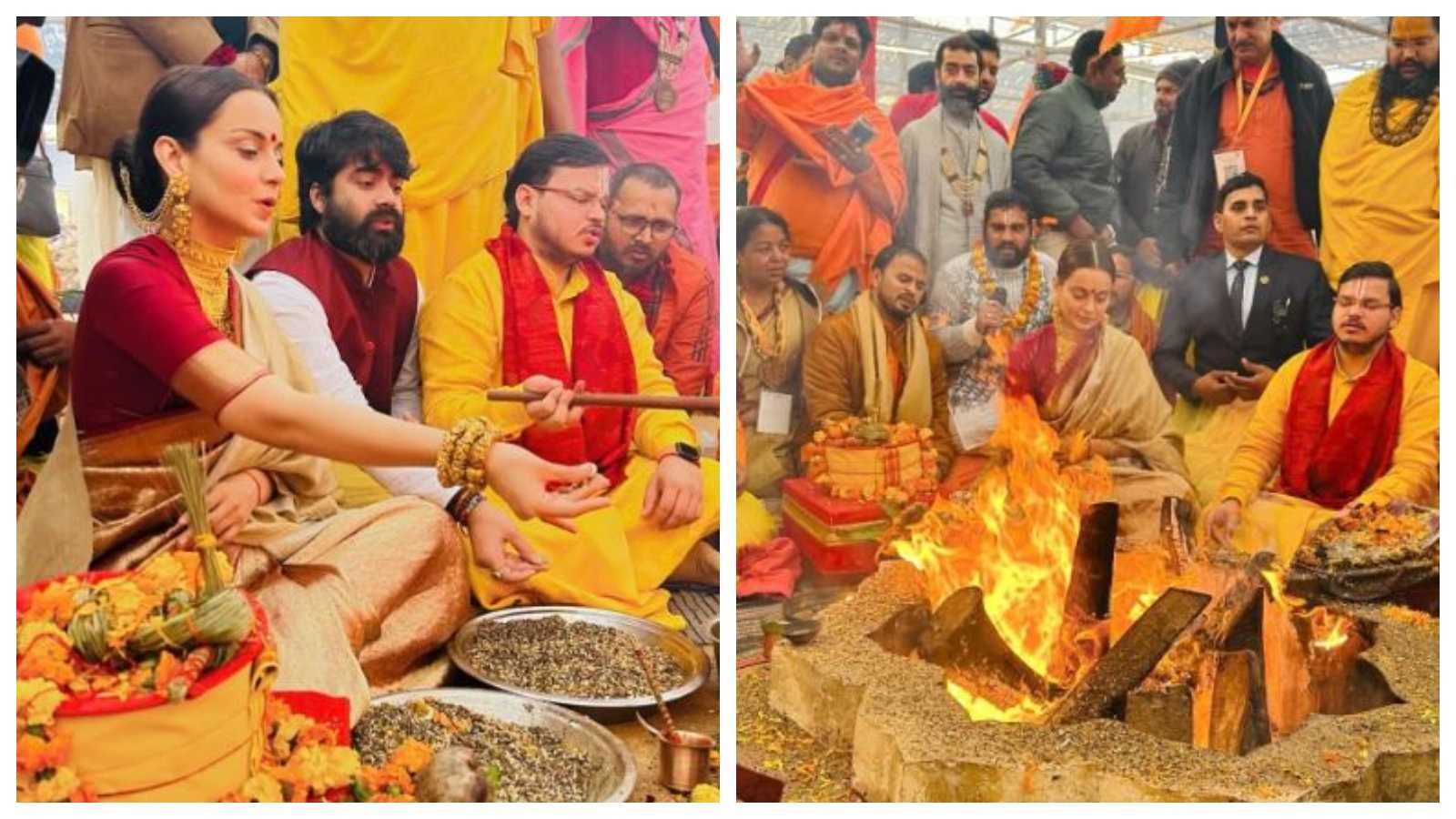 Kangana Ranaut performs Havan in Ayodhya ahead of Ram Mandir Pran Pratishtha ceremony, shares pics