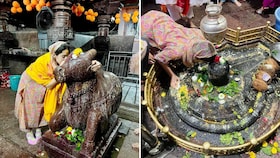 राम मंदिर के उद्घोष के बीच घृष्णेश्वर मन्दिर जा पहुंची सारा अली खान, भोलेनाथ की चौखट पर जोड़े हाथ