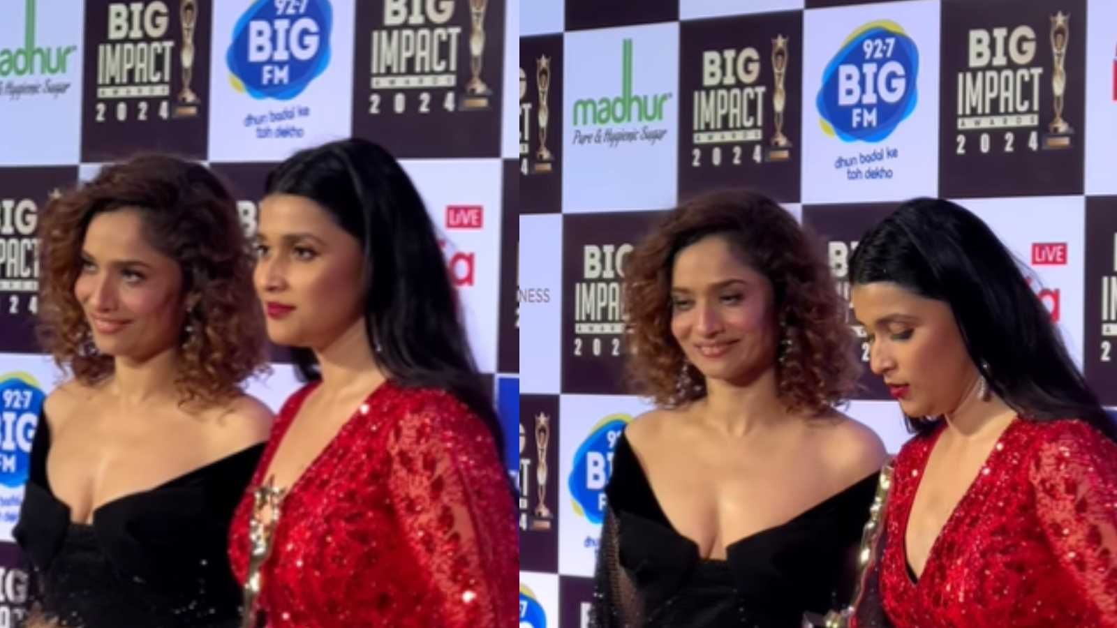 Bigg Boss 17 Rivals Ankita Lokhande And Mannara Chopra Reunite At An Award Ceremony Watch 3296