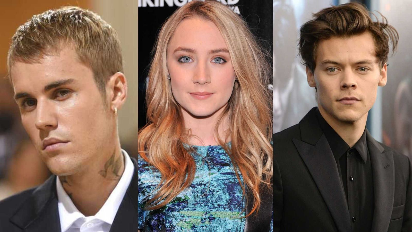 Justin Bieber, Saoirse Ronan, and Harry Styles (Source: Instagram)