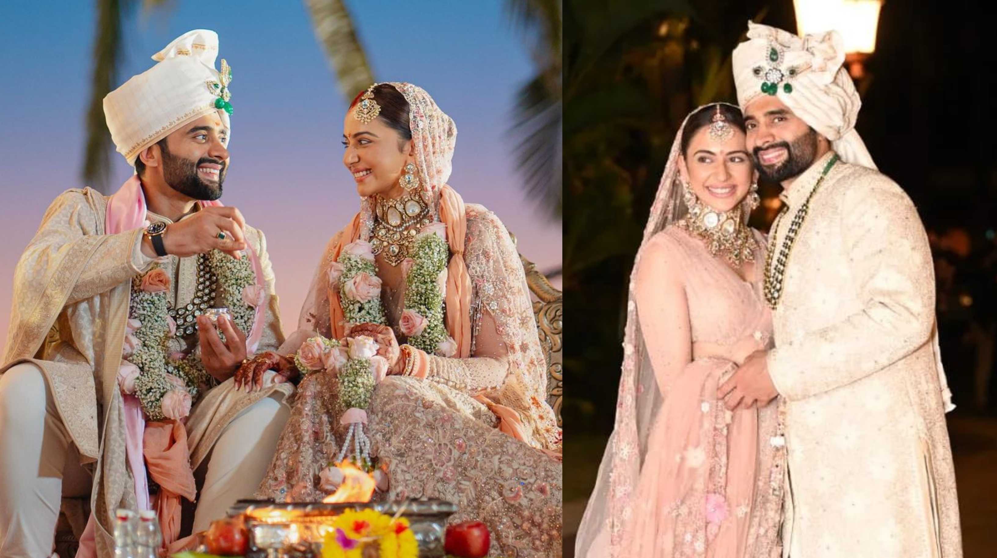 Newlyweds Rakul Preet Singh and Jackky Bhagnani look like a pastel dream in first wedding pics
