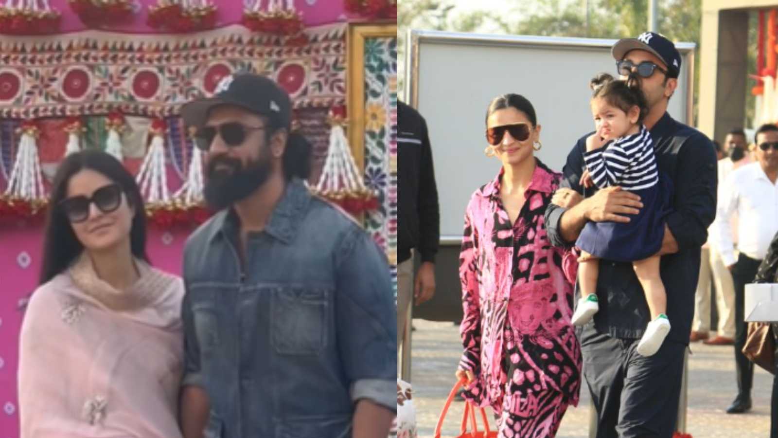 Ranbir Kapoor-Alia Bhatt head back with Raha, Katrina Kaif & Vicky Kaushal exit together from Ambani pre-wedding bash