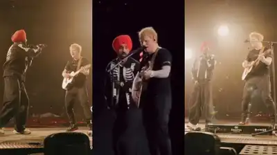 Ed Sheeran returns 'favour to his brother' Diljit Dosanjh during his concert in Birmingham; their Naina x Shape of You mashup is UNMISSABLE