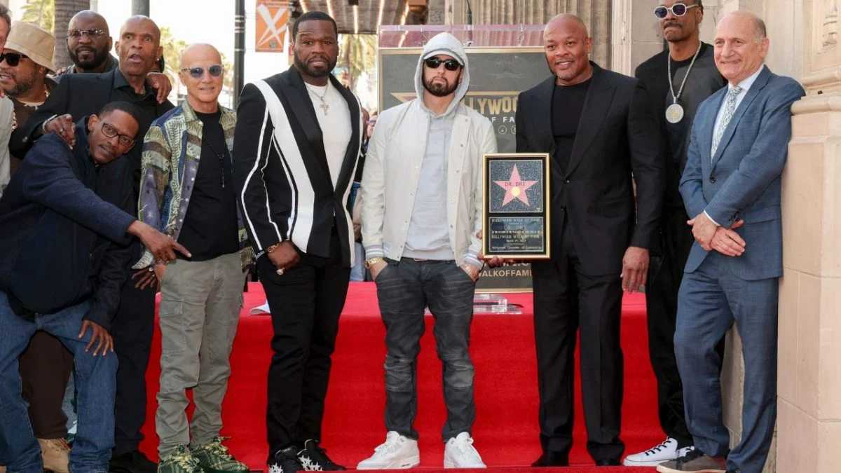 Andre Romelle Young aka Dr Dre, receives the 2,775th star at the Hollywood Walk of Fame