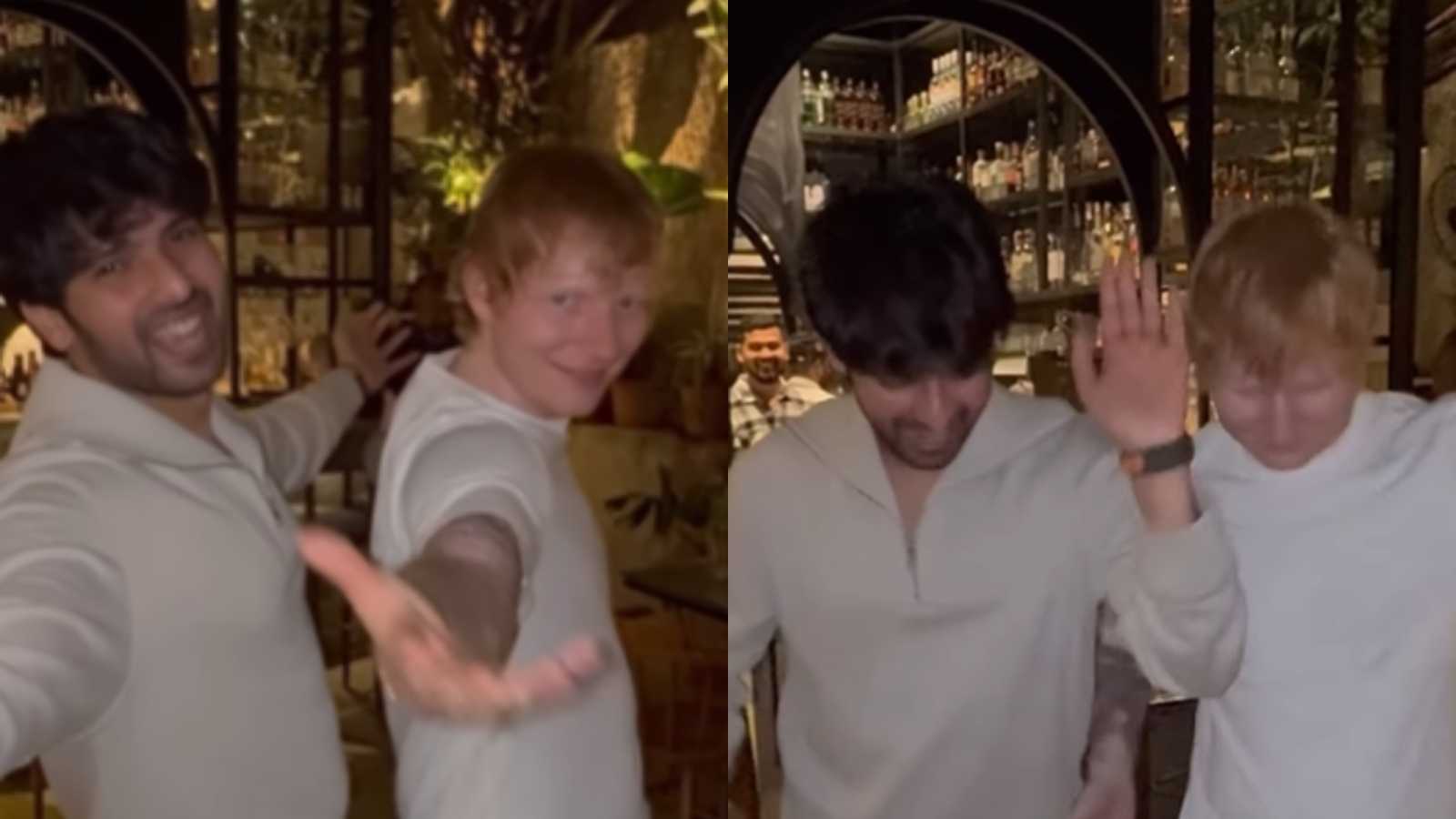 Ed Sheeran strikes Shah Rukh Khan's pose with singer Armaan Malik as they groove to Butta Bomma; watch