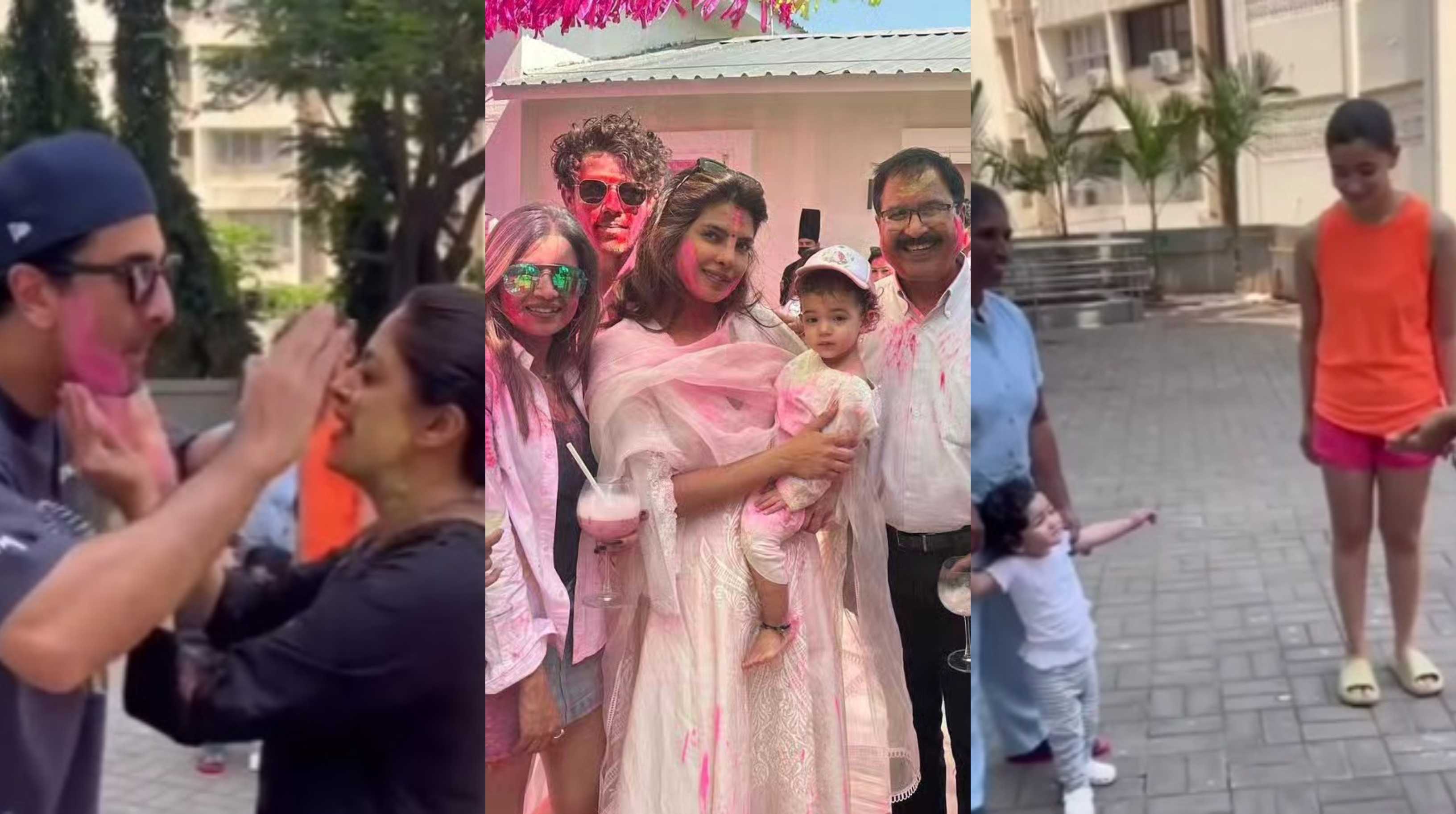 Priyanka, Nick and Malti enjoy a colourful Holi with Mannara; Alia and Ranbir celebrate with daughter Raha