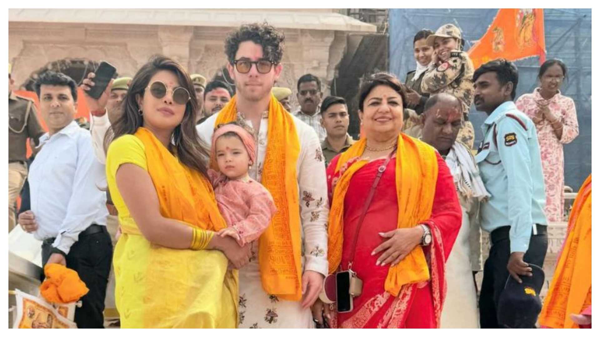 Watch: Priyanka Chopra, Nick Jonas visit Ayodhya Ram Mandir and offer prayers with daughter Malti