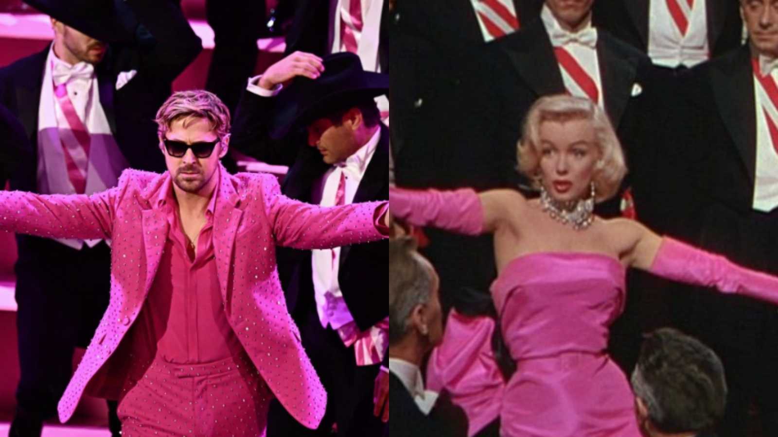 Ryan Gosling's hot pink suit during the Oscars performance was a ...