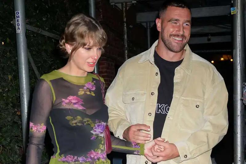 Travis Kelce and Taylor Swift (Source: X)