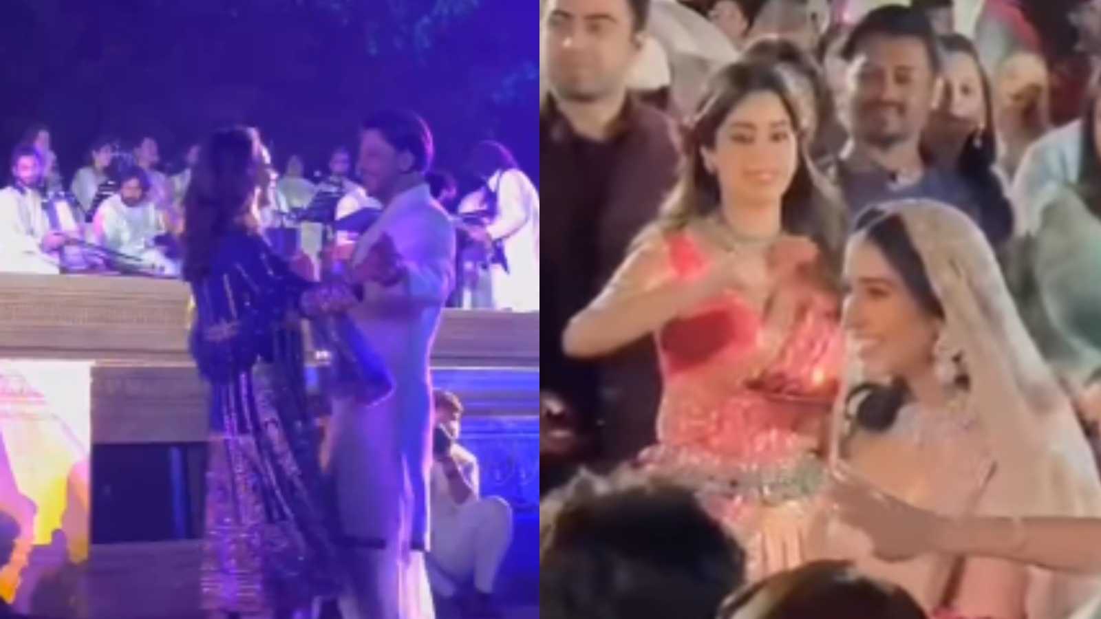 Shah Rukh Khan dances to Main Yahan with wife Gauri, Radhika Merchant performs on the aisle for Anant Ambani; watch