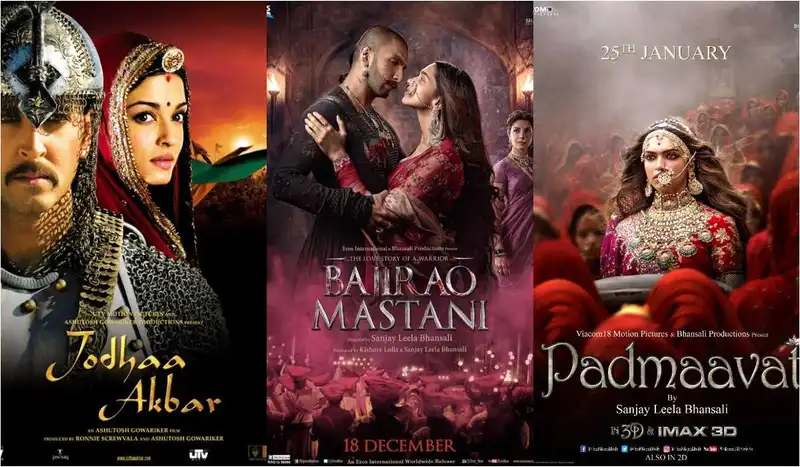 Poster images of Jodhaa Akbar, Bajiro Mastani and Padmaavat