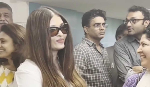 Aishwarya Rai Bachchan casts vote despite wrist injury, Abhishek Bachchan and Shweta Bachchan missing from the scene | Watch