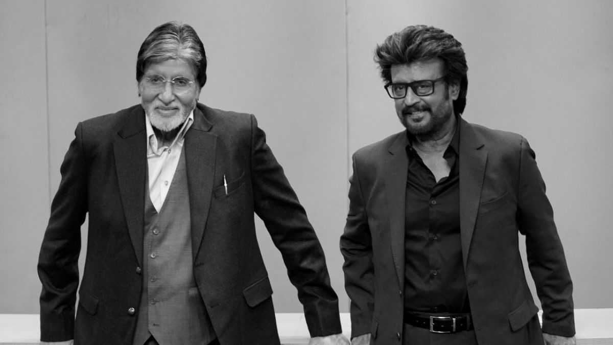 Rajinikanth and Amitabh Bachchan on Vettaiyan sets