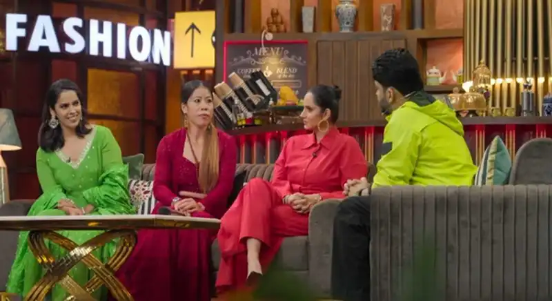 Saina Nhwal, mary Kom and Sania Mirza in The Great Indian Kapil Show