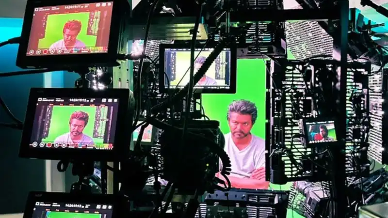 Thalapathy Vijay on the sets of The Greatest of All Time.