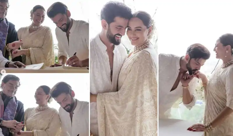 <p>Sonakshi Sinha and Zaheer Iqbal's wedding pictures</p>