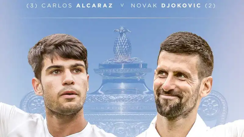 <p>Carlos Alcaraz vs Novak Djokovic - Wimbledon Twitter</p>