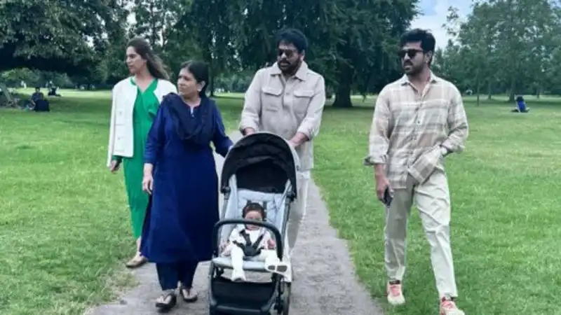 Chiranjeevi with his family in Paris.