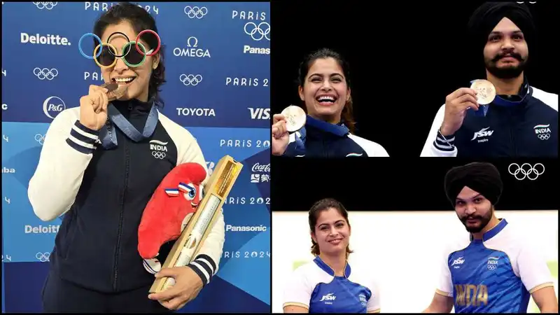 Manu Bhaker and Sarabjot Singh - Olympic Khel Twitter