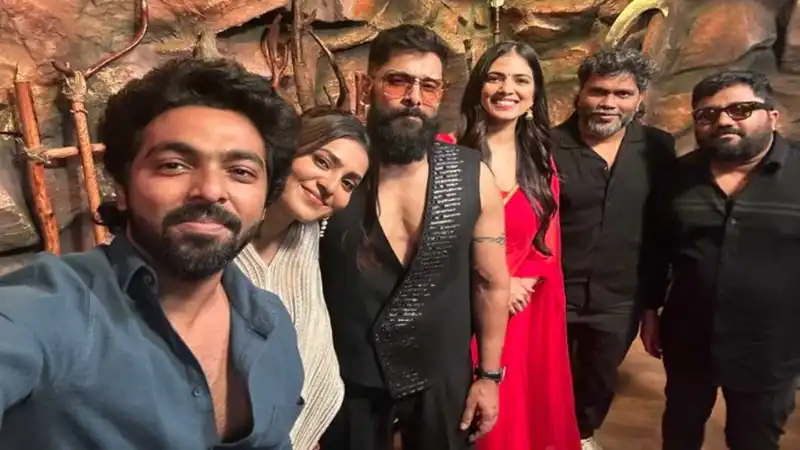 The cast and crew of Thangalaan