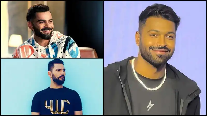 Virat Kohli, Yuvraj Singh and Hardik Pandya