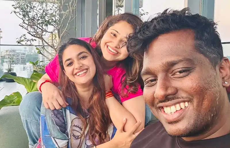 Keerthy Suresh with Atlee and Priya