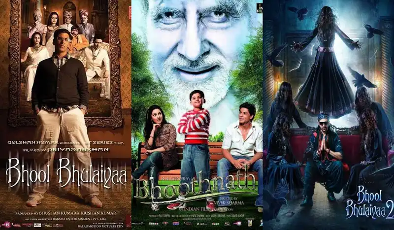 Posters of Bhool Bhulaiyaa, Bhootnath and Bhool Bhulaiya 2