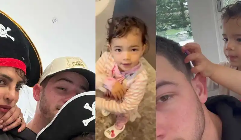 Priyanka Chopra Jonas’ hubby Nick Jonas gets a haircut from their daughter Malti! Watch adorable video