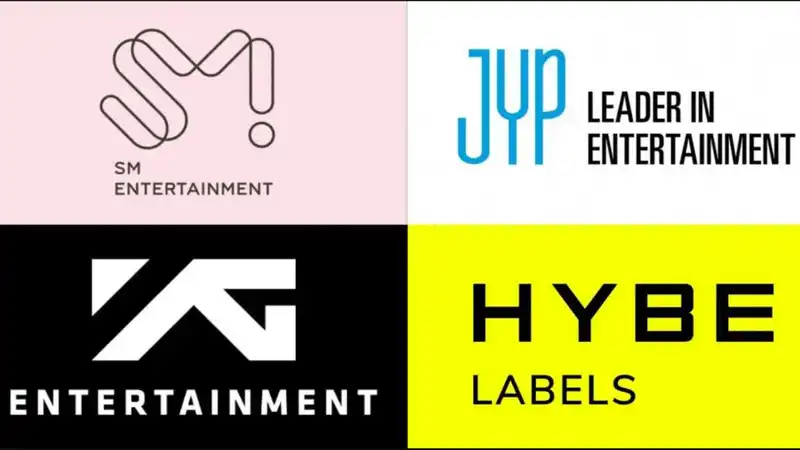 Spotify streams from HYBE, JYP, SM, and YG Entertainment