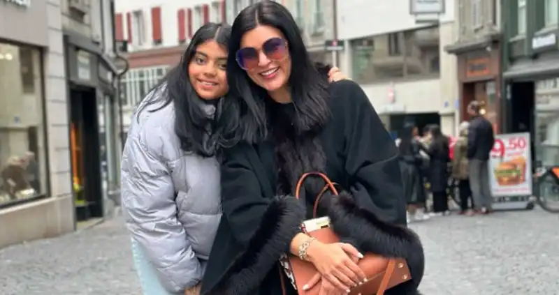 Sushmita Sen with her daughter Alisah