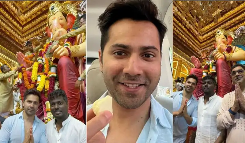 Ganesh Chaturthi 2024: Baby John actor Varun Dhawan visits Lalbaugcha Raja with filmmaker Atlee Kumar