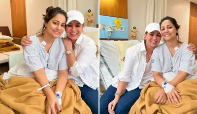 Hina Khan shares pics with Mahima Chaudhary from her first day of chemotherapy; explains why she is her 'Hero'