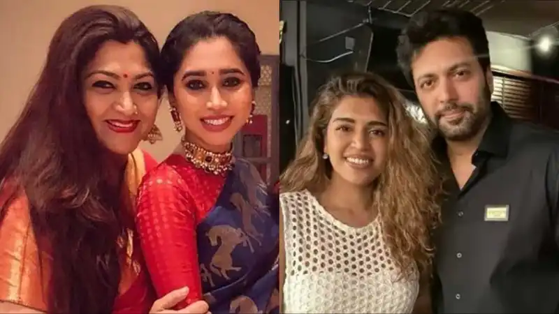 Kushboo with Jayam Ravi's wife Aarti Ravi