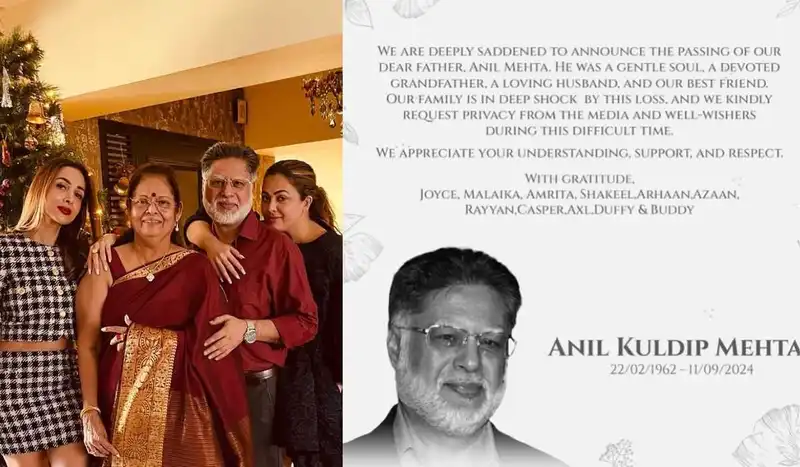 Malaika Arora posts an extremely emotional note in the memory of her father Anil Arora;