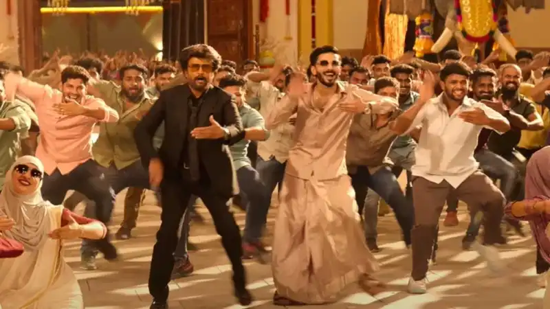 Anirudh Ravichander and Rajinikanth in Vettaiyan