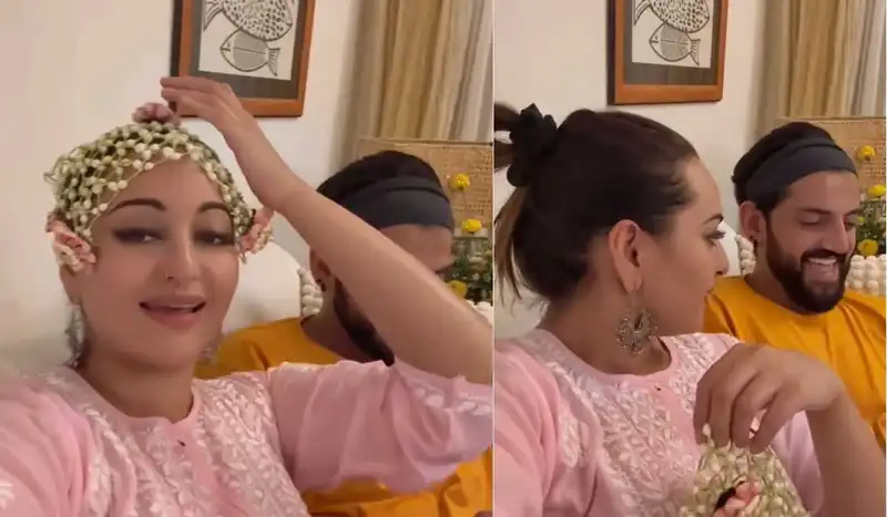 Sonakshi Sinha and 'pati' Zaheer Iqbal fast for each other on their first Karwa Chauth; his reason will make you go LOL | Watch