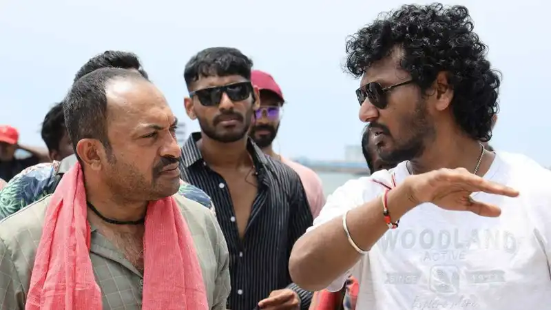 Soubin Shahir and Lokesh Kanagaraj on Coolie sets