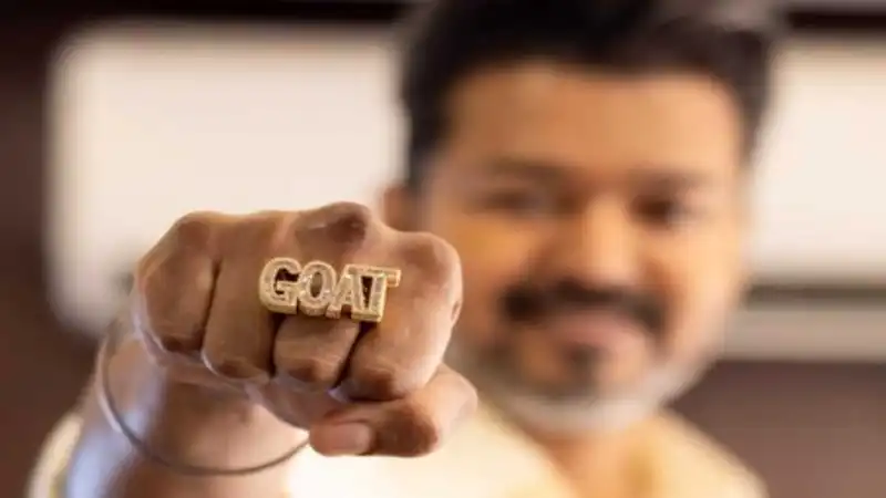 Thalapathy Vijay with 'GOAT' ring.