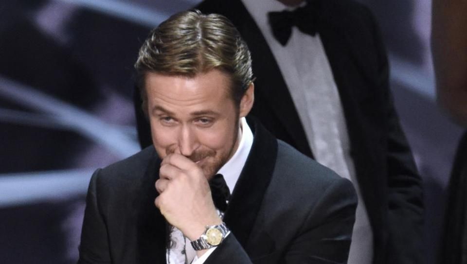 Oscars' last great mystery solved: Why was Ryan Gosling giggling in the corner?