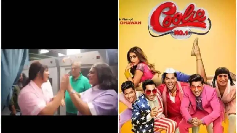 Varun Dhawan, Sahil Vaid Dress Up As Karishma And Kareena In A BTS Video From Coolie No. 1 