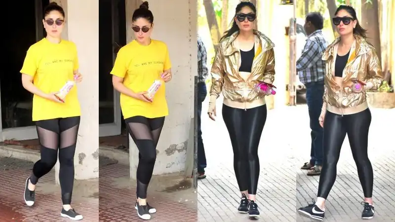 Kareena Kapoor’s Gym Looks Include Metallic Gold Bomber Jacket And See-Through Leggings