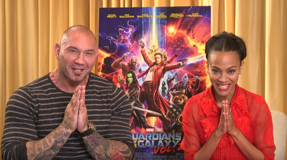 GotG's Dave Bautista and Zoe Saldana have something special just for the Indian...