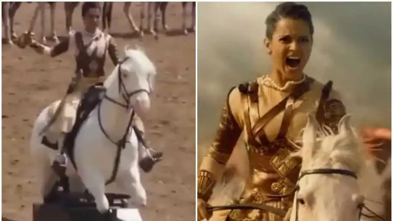 Kangana Ranaut Gets Trolled Yet Again And This Time For Riding Mechanical Horse In Manikarnika