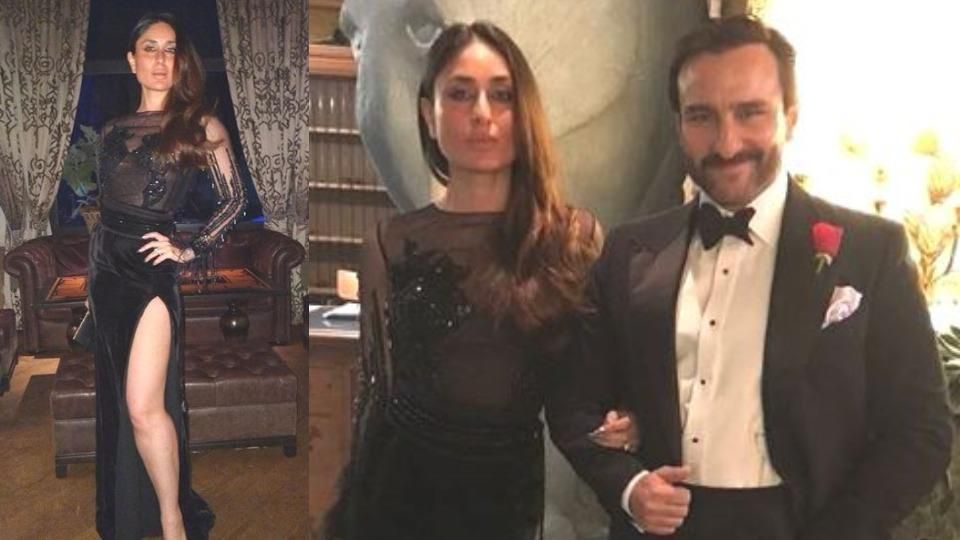 Kareena Kapoor Khan Shows Off Her Killer Body In A Black Thigh-High Slit Gown For New Year's Celebration!