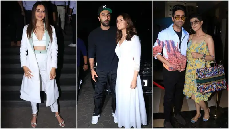 Ranbir Kapoor-Alia Bhatt, Ayushmann Khurrana-Tahira Kashyap Attend De De Pyaar De Special Screening