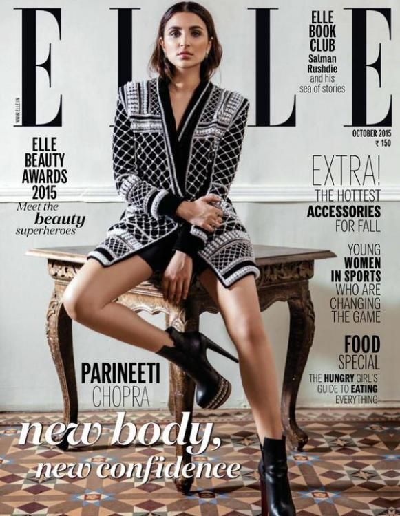 Parineeti Chopra Looks Dazzling on Cover of Elle Magazine October 2015